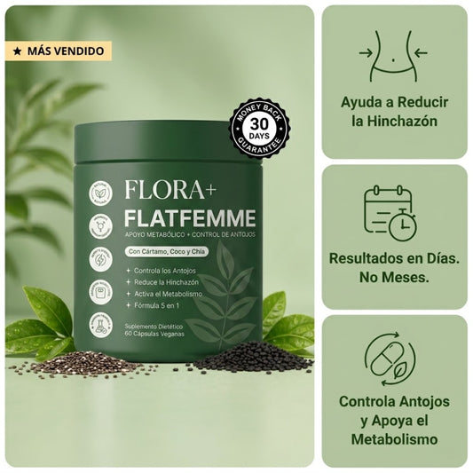 FlatFemme+ Metabolismo Activo | Combate la hinchazón & Recupera tu vientre plano.