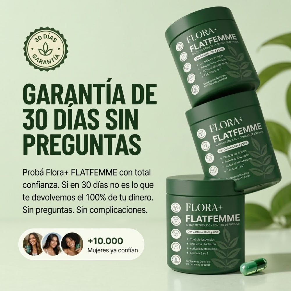 FlatFemme+ Metabolismo Activo | Combate la hinchazón & Recupera tu vientre plano.